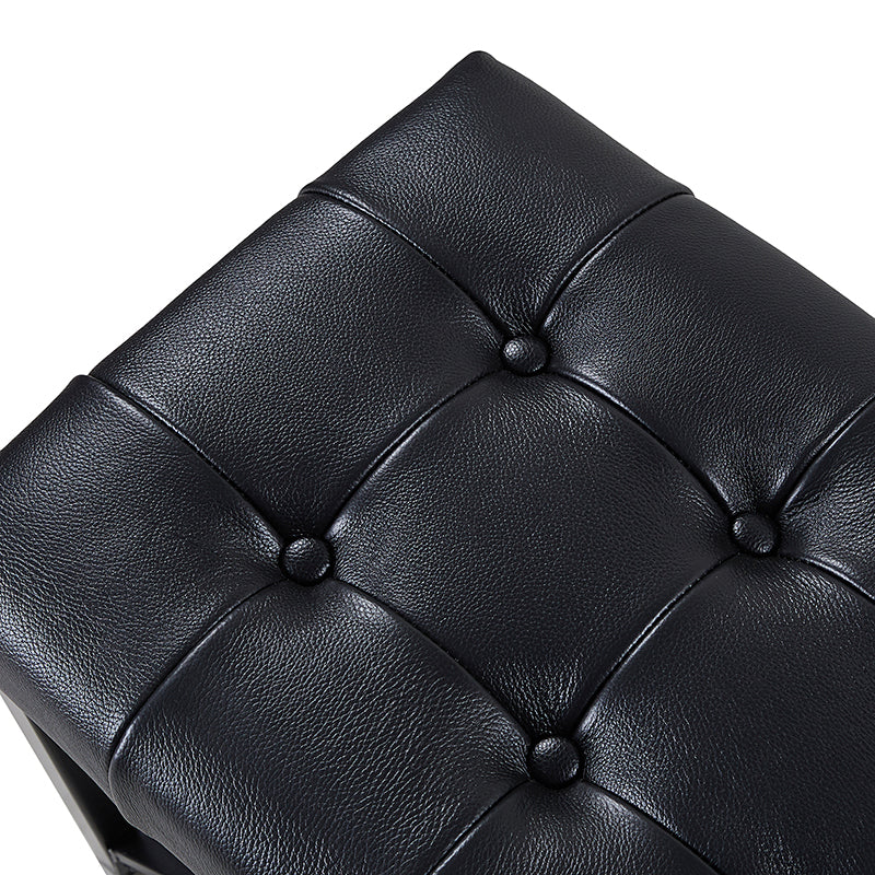 Arnold Versatile Elegance: Genuine Leather Bench with Button-Tufted Design