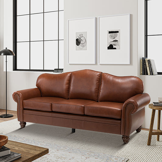 Flavio 81" Genuine Leather Sofa