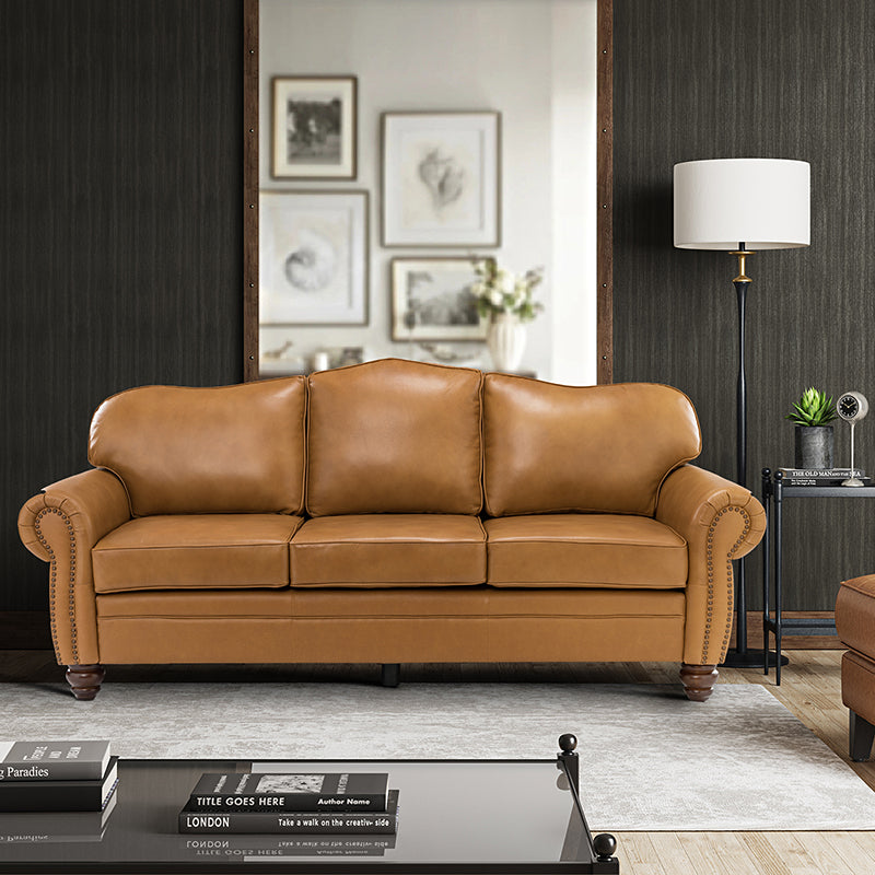 Flavio 81" Genuine Leather Sofa
