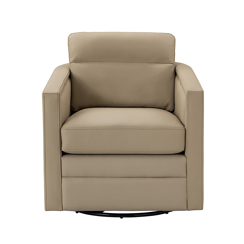 Celia 28.74" Wide Genuine Leather Swivel Chair