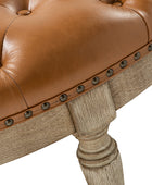 Annette Transitional Vegan Leather Storage Button-tufted Ottoman