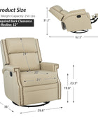 Canace Modern Genuine Leather Manual Glider Recliner