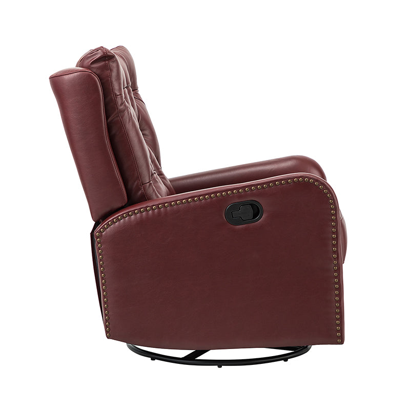 Francisco Genuine Leather Manual Swivel Recliner