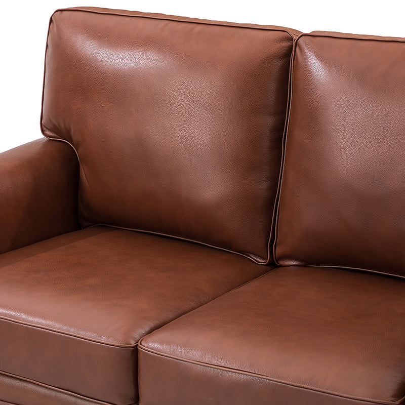 Hugo 56" Wide Top Layer Leather Sofa