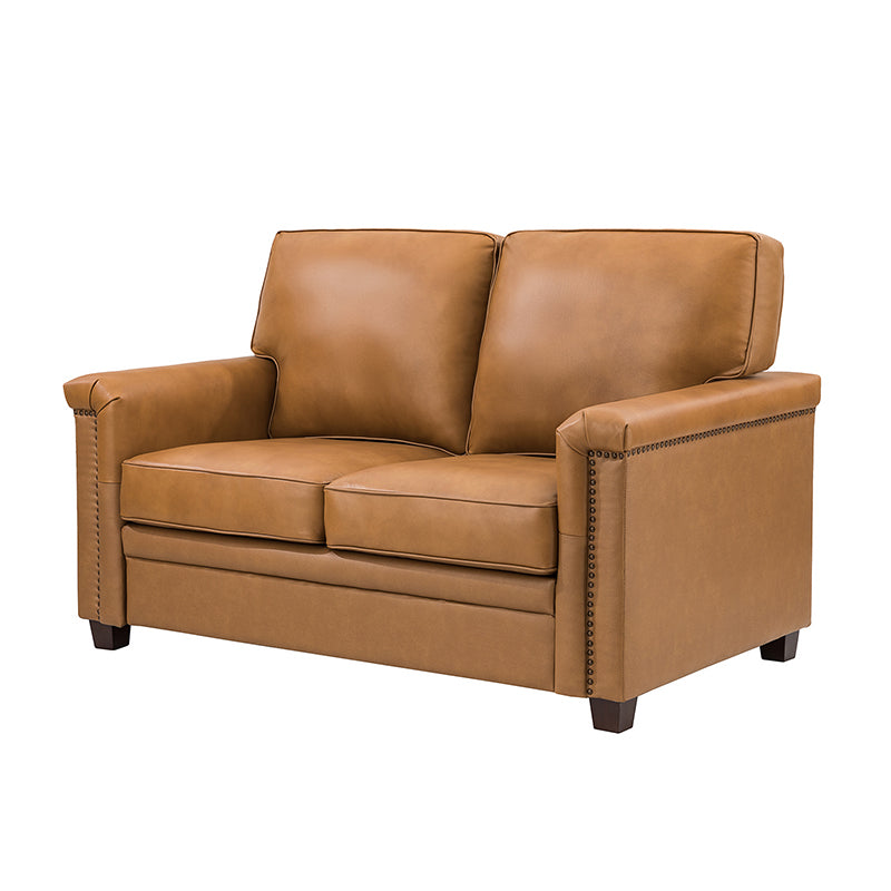 Hugo 56" Wide Top Layer Leather Sofa