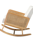 Yamat Velvet Rocking Chair with Cane Arms - Hulala Home